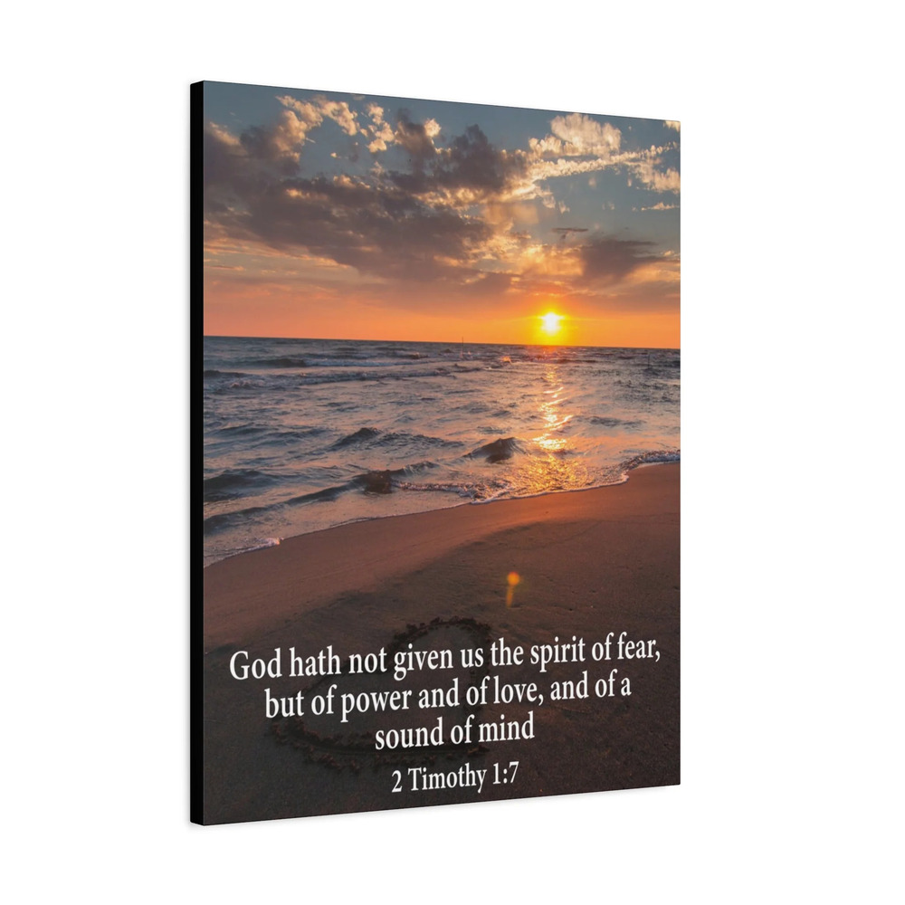 Scripture Canvas No Fear 2 Timothy 1:7 Christian Wall Art Bible Verse Print